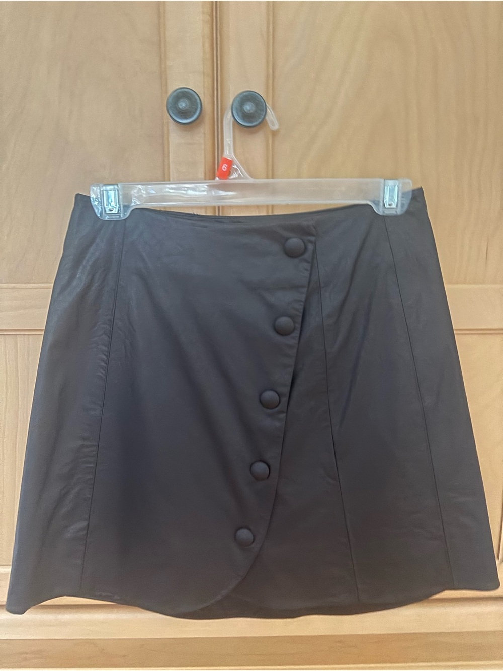Women's Black Button-Front A-Line Skirt